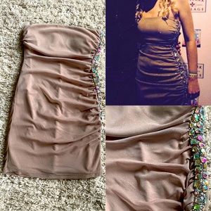 Shimmery Nude Bodycon Dress